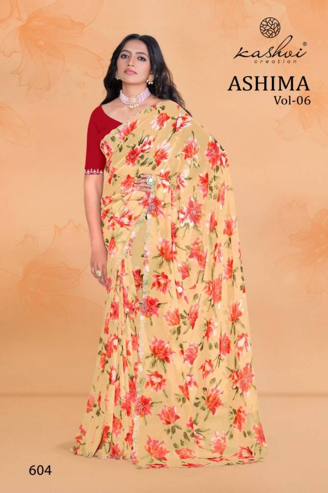 Ashima Vol 6 By Kashvi Georgette Daily Wear Sarees Wholesale Online
